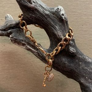 Fossil rose gold tone chain bracelet
